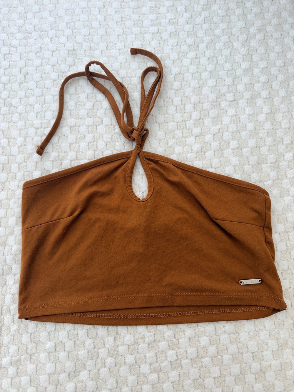 Halter Keyhole Crop Top in Brown